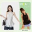 Áo sơ mi chiết eo kiểu nữ sát nách MCA phối ren dáng xoè A51372