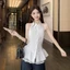 Áo sơ mi chiết eo kiểu nữ sát nách MCA phối ren dáng xoè A51372
