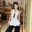 Áo sơ mi chiết eo kiểu nữ sát nách MCA phối ren dáng xoè A51372