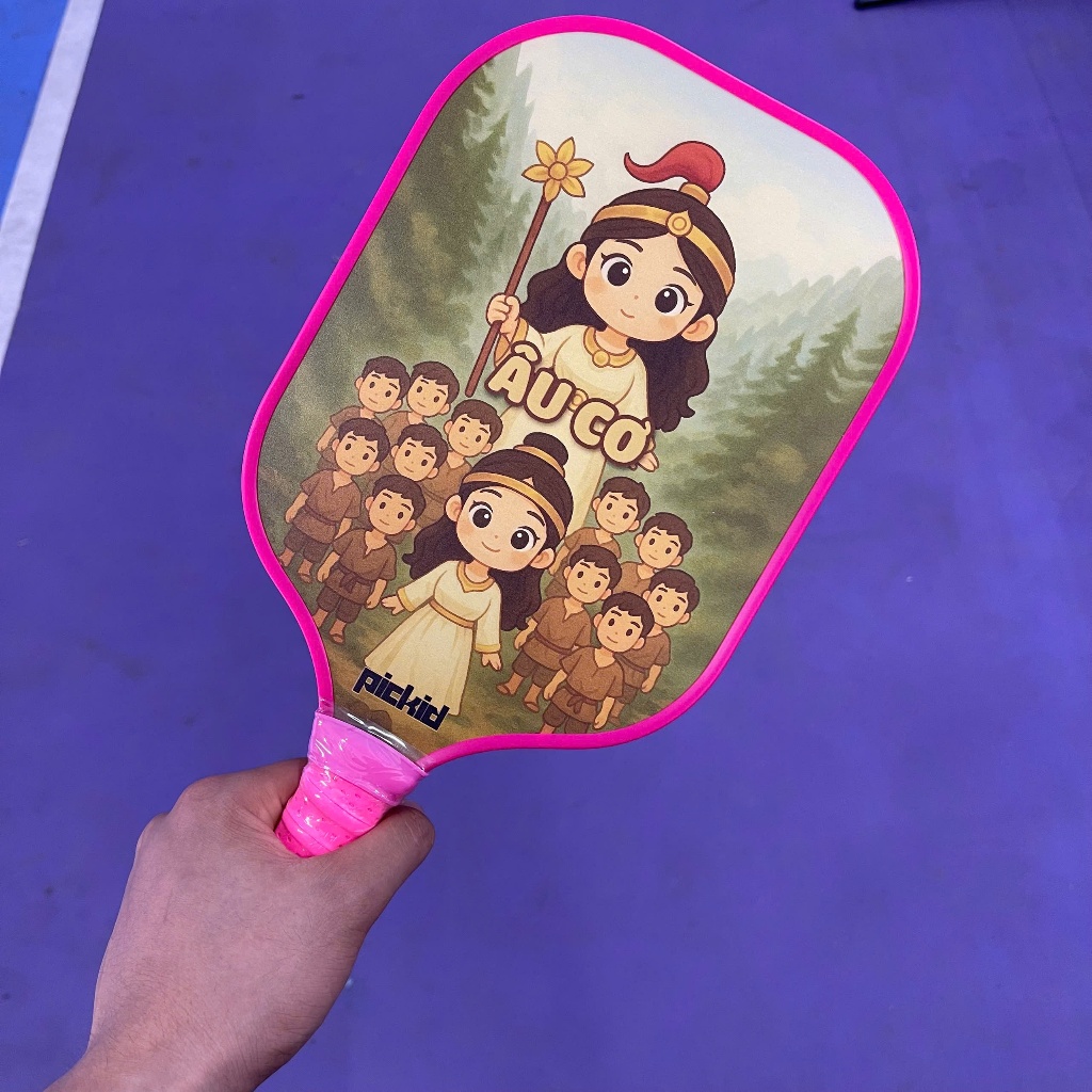 Vợt Pickleball trẻ em 4-6 Tuổi chính hãng PICKID Fiberglass in 5D nhân vật Lịch Sử Việt Nam BS