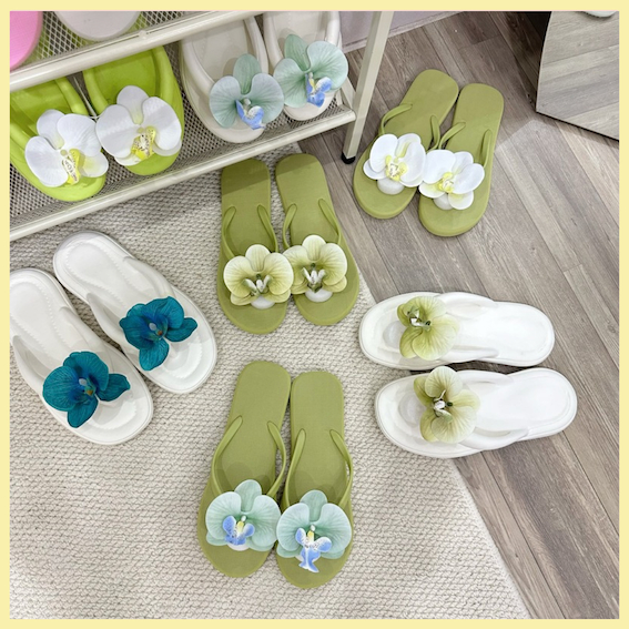 TẶNG KẸP | Dép xỏ ngón nữ đi biển hoa lan hồ điệp êm chân kháng nước chống trơn trượt đế mềm êm chân dày 1.5 cm