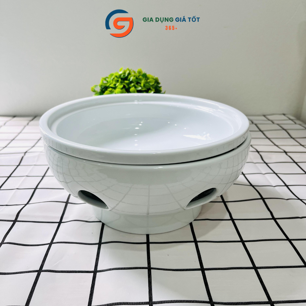 Bát hâm nóng thức ăn bằng nến LOHACO - tô sứ dày giữ nhiệt cháo, lẩu, súp