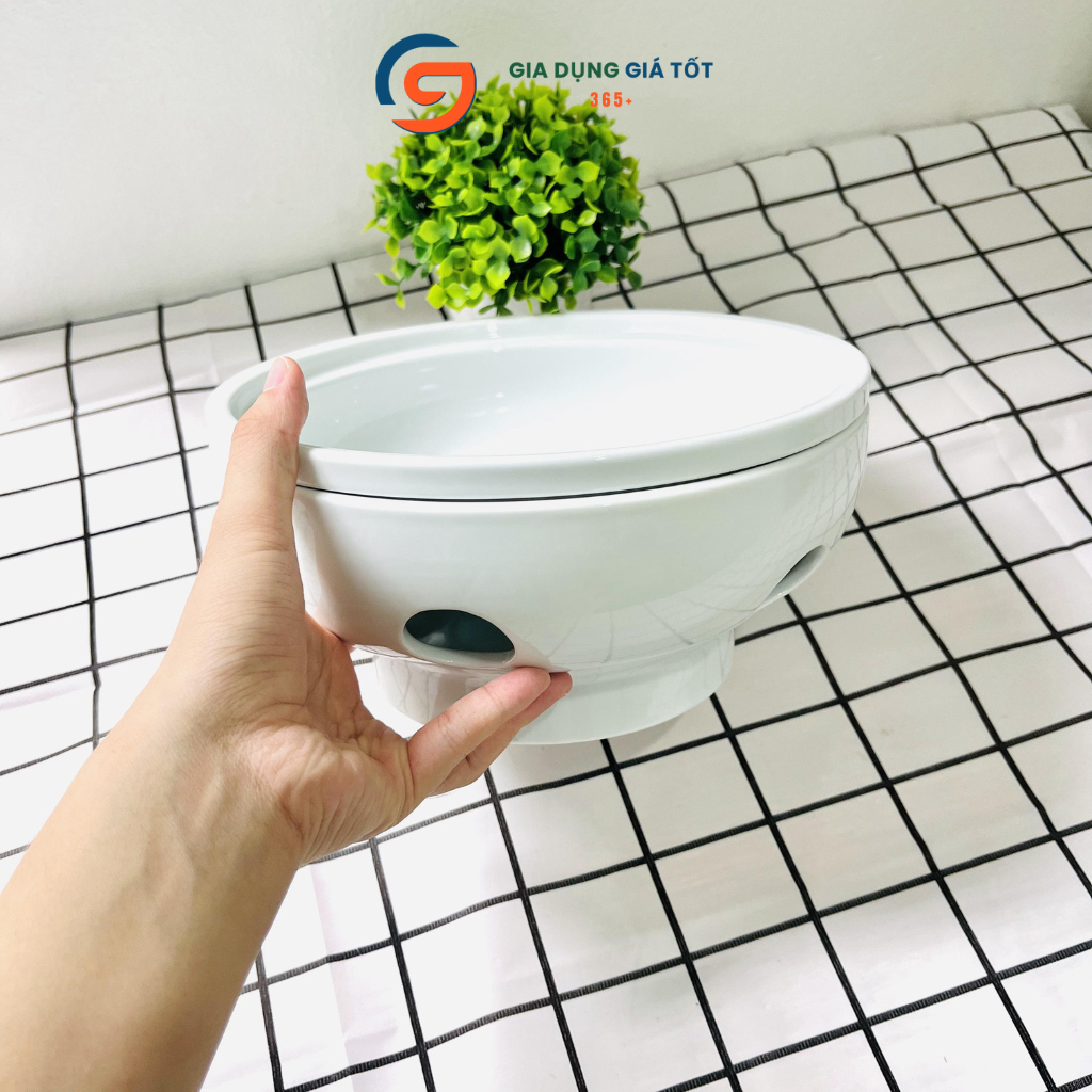 Bát hâm nóng thức ăn bằng nến LOHACO - tô sứ dày giữ nhiệt cháo, lẩu, súp