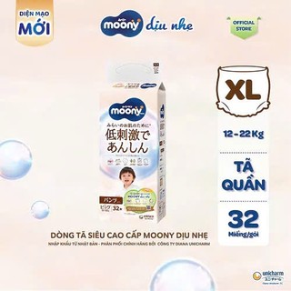 Bỉm Dán/Quần Moony trắng full tem – Đủ Size NB62/S58/M46/L36/L38/XL32 Cho Bé