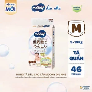 Bỉm Dán/Quần Moony trắng full tem – Đủ Size NB62/S58/M46/L36/L38/XL32 Cho Bé