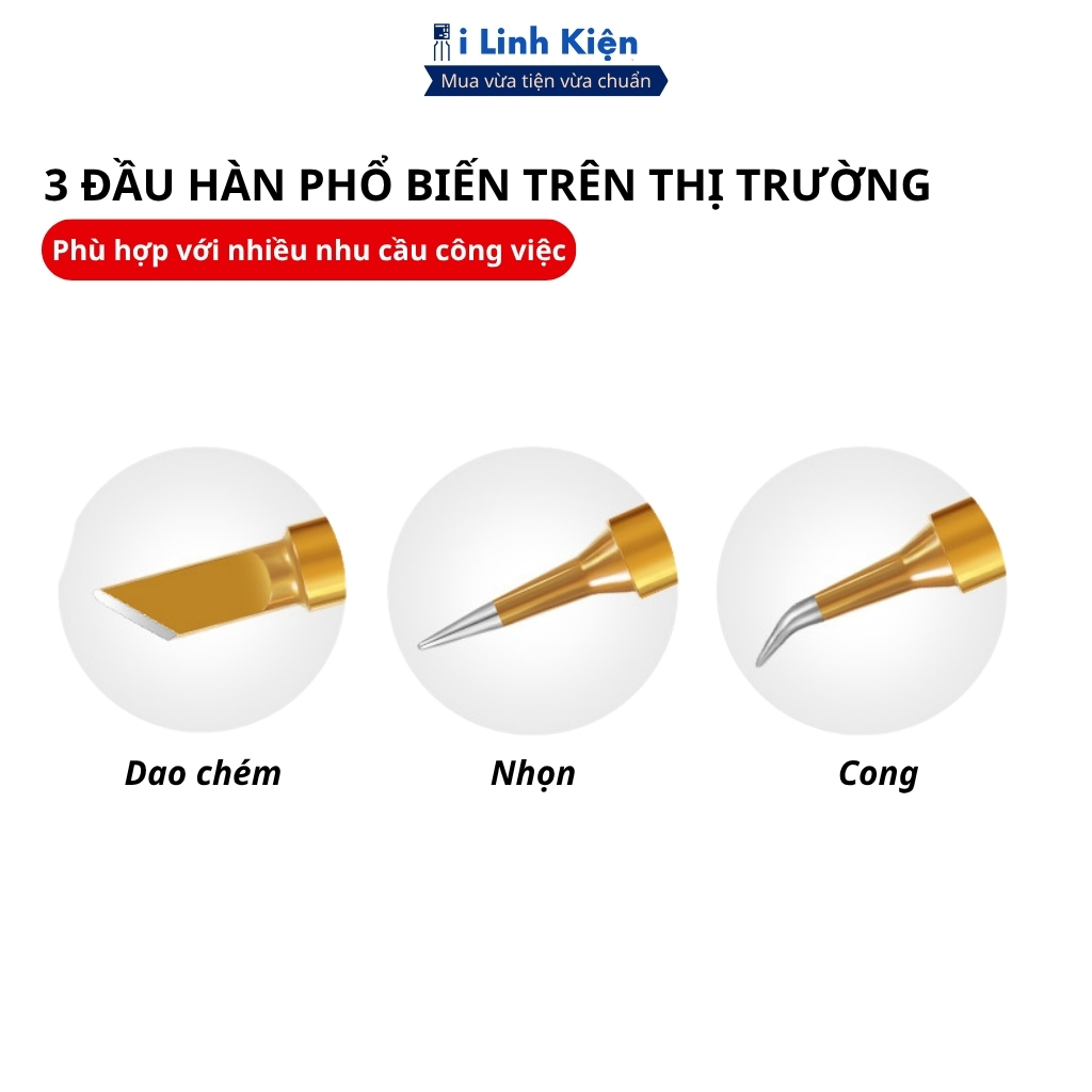 Mũi Hàn 936 Mạ Vàng Cao Cấp Dùng Cho Nhiều Loại Tay Hàn Chất Lượng Cao ILinhkien