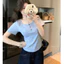 Áo thun cộc tay phối ren, áo babytee in nơ cổ tròn cách điệu phong cách nhẹ nhàng Đại Lục N06