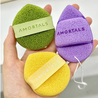 Bọt Biển Rửa Mặt Làm Sạch Sâu Cho Da AMORTALS Hình Giọt Nước (3 Miếng/Set)