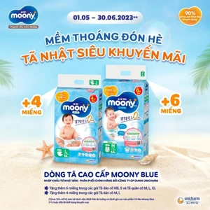BỈM Tã DÁN/QUẦN MOONY Xanh full SIZE NB86/S70/M56/L54/XL38/XXL26