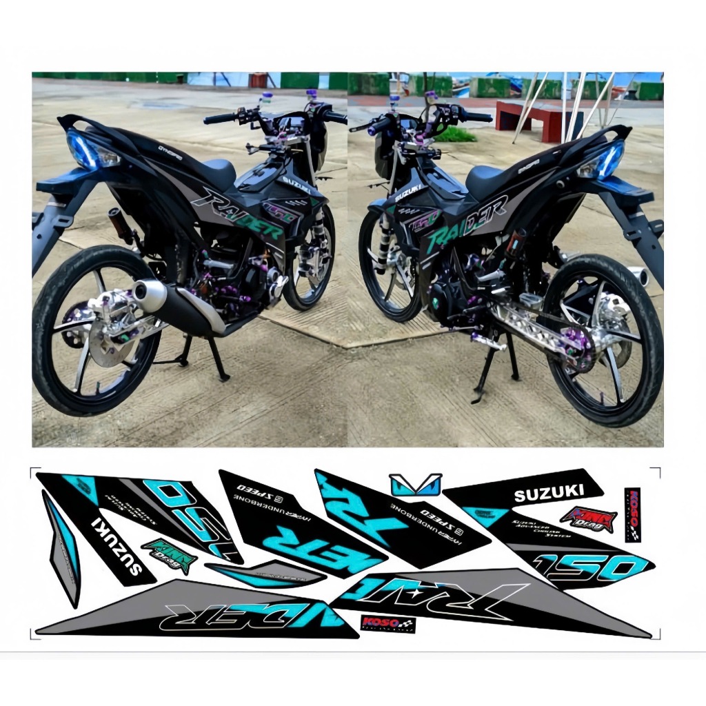 Tem rời RAIDER 150 chất liệu in 3 lớp chống nước không phai màu nhãn dán