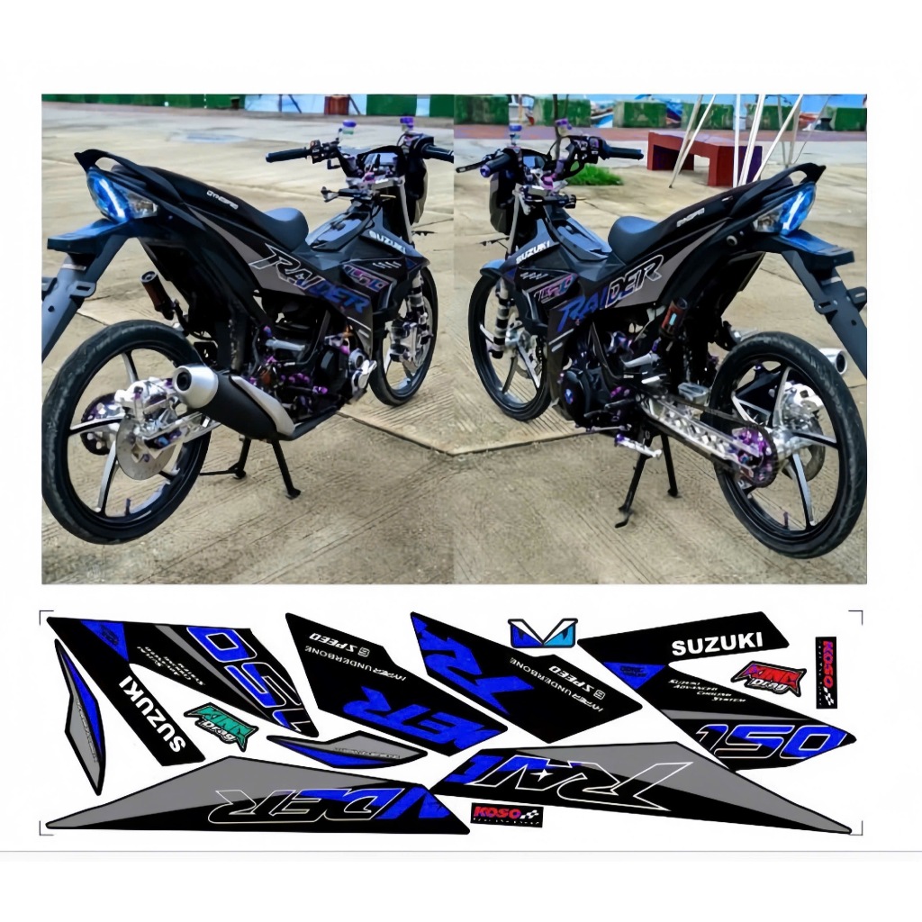 Tem rời RAIDER 150 chất liệu in 3 lớp chống nước không phai màu nhãn dán