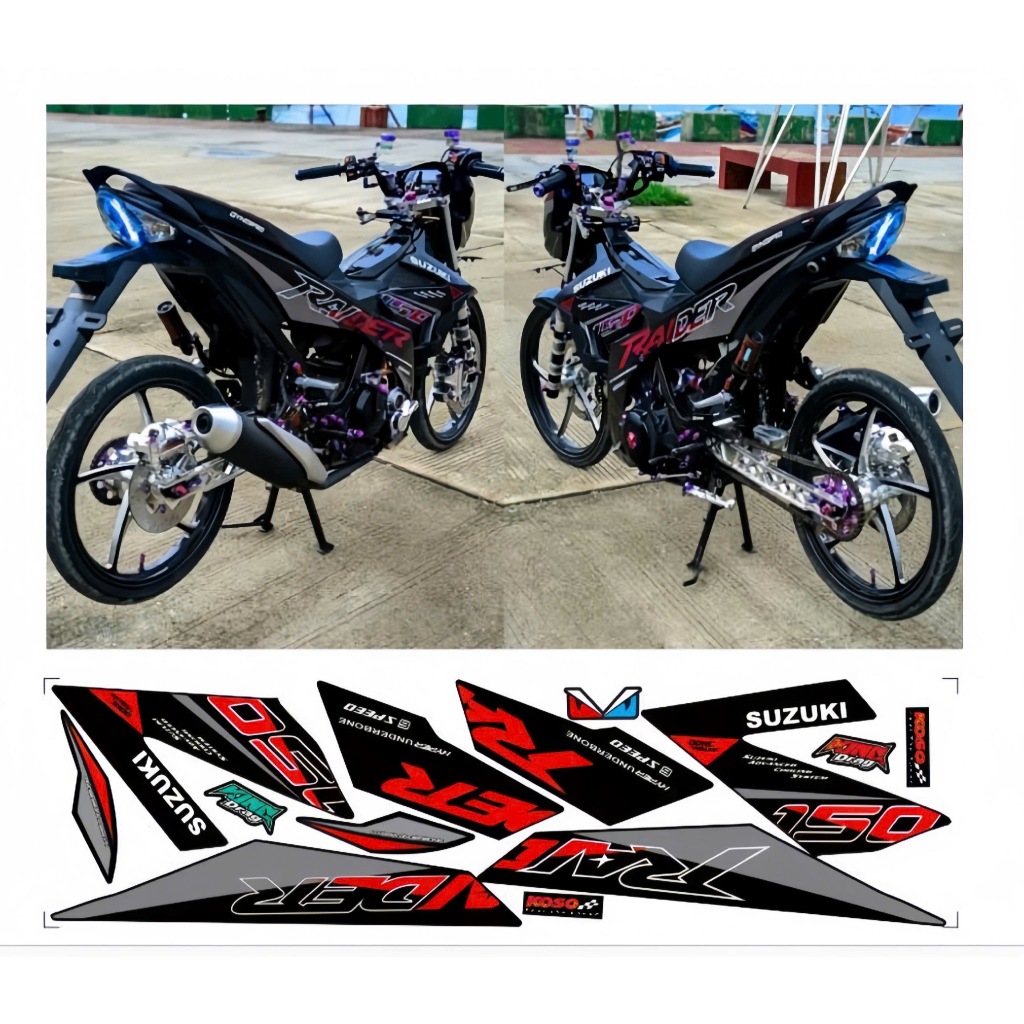Tem rời RAIDER 150 chất liệu in 3 lớp chống nước không phai màu nhãn dán