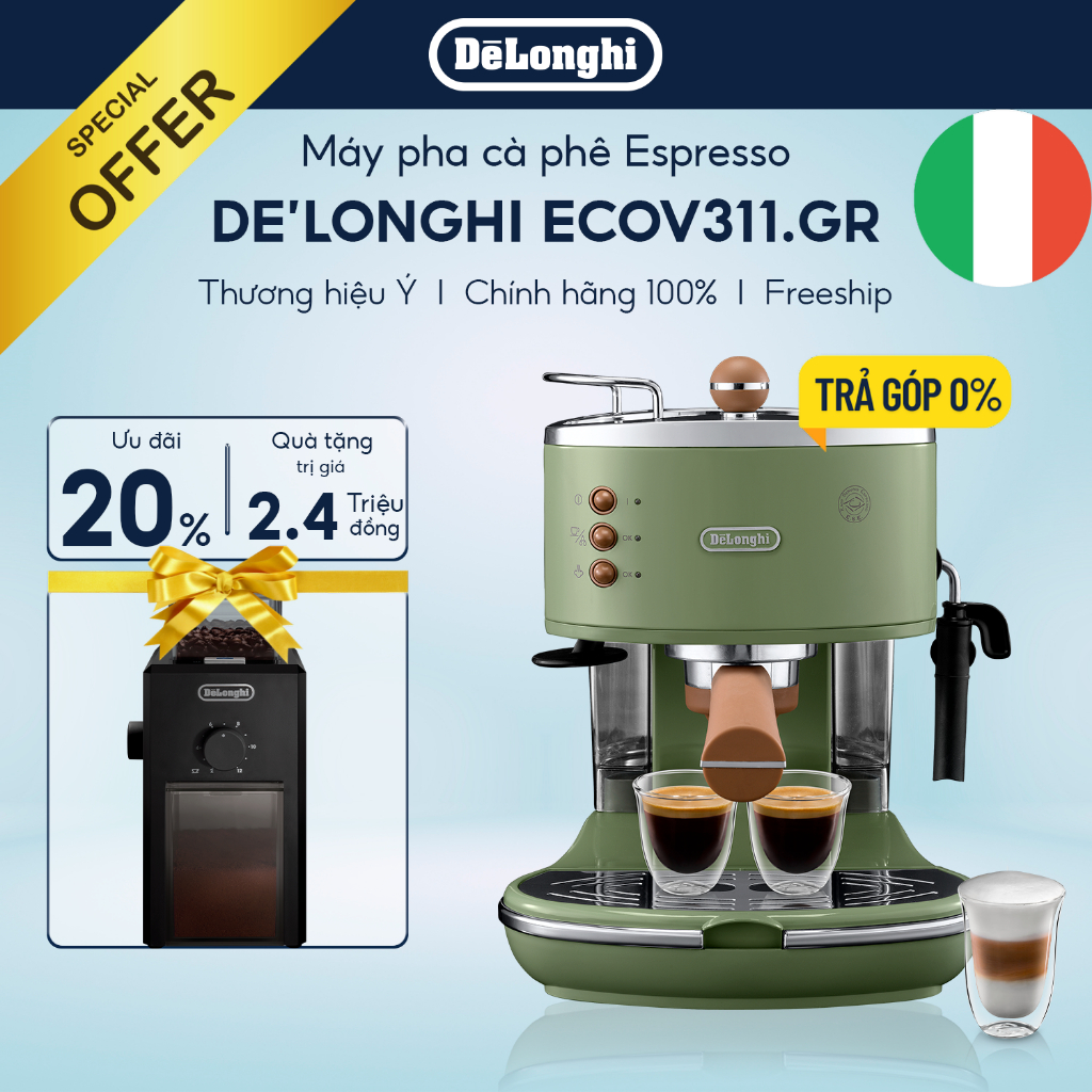 Máy pha cà phê espresso DeLonghi Icona Vintage ECOV311 (BG/ GR ...