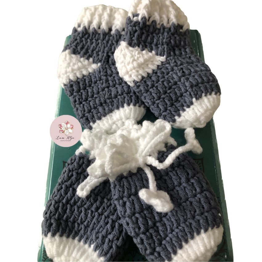 Bao Tay & Vớ Len Milk Cotton Giữ Ấm cho bé 0 - 3 tháng tuổi - Lamngahandmade