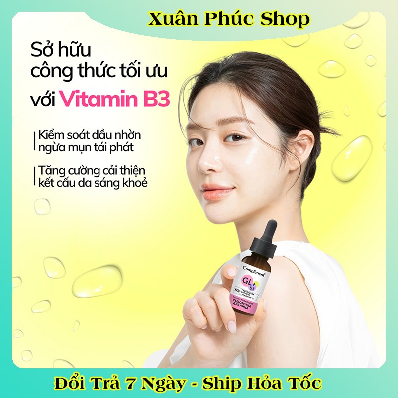 Serum Compliment Glycolic Acid 5% dưỡng sáng da, mờ thâm mụn 27ml của Nga