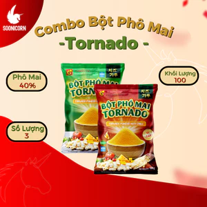 🧀 Combo 3 Gói Bột Phô Mai Tornado 100g Vị Truyền Thống & Cay | Dùng Lắc Gà Rán, Khoai Tây– Soonicorn