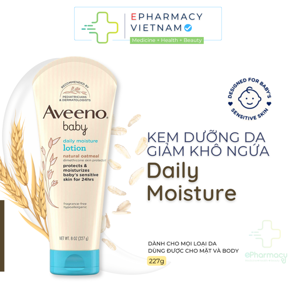 Dưỡng Ẩm Aveeno Baby Soothing Relief Moisture Cream cho bé da khô