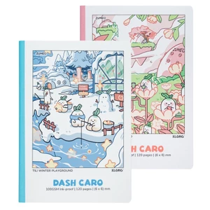 KLONG - Vở Dash Caro (6 x 6)mm Sổ May Dán Gáy B5 120 trang 100/76; MS: 210 ♥ Tili Seasonal Playground Notebook Ô Nét Đứt
