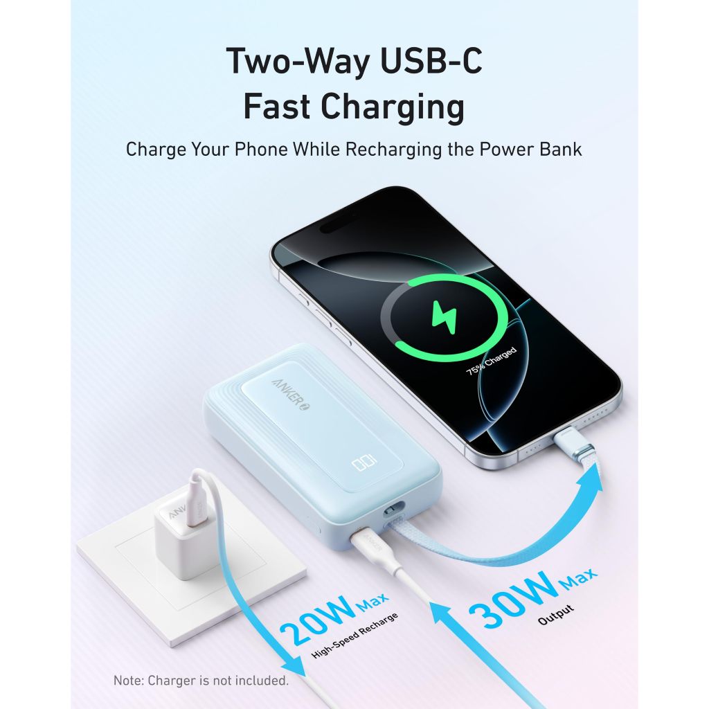 Sạc dự phòng Anker A1688 Pin dự phòng 10.000mAh 30W sạc nhanh USB‑C vào ra pin điện thoại du lịch thiết yếu | BigBuy360 - bigbuy360.vn