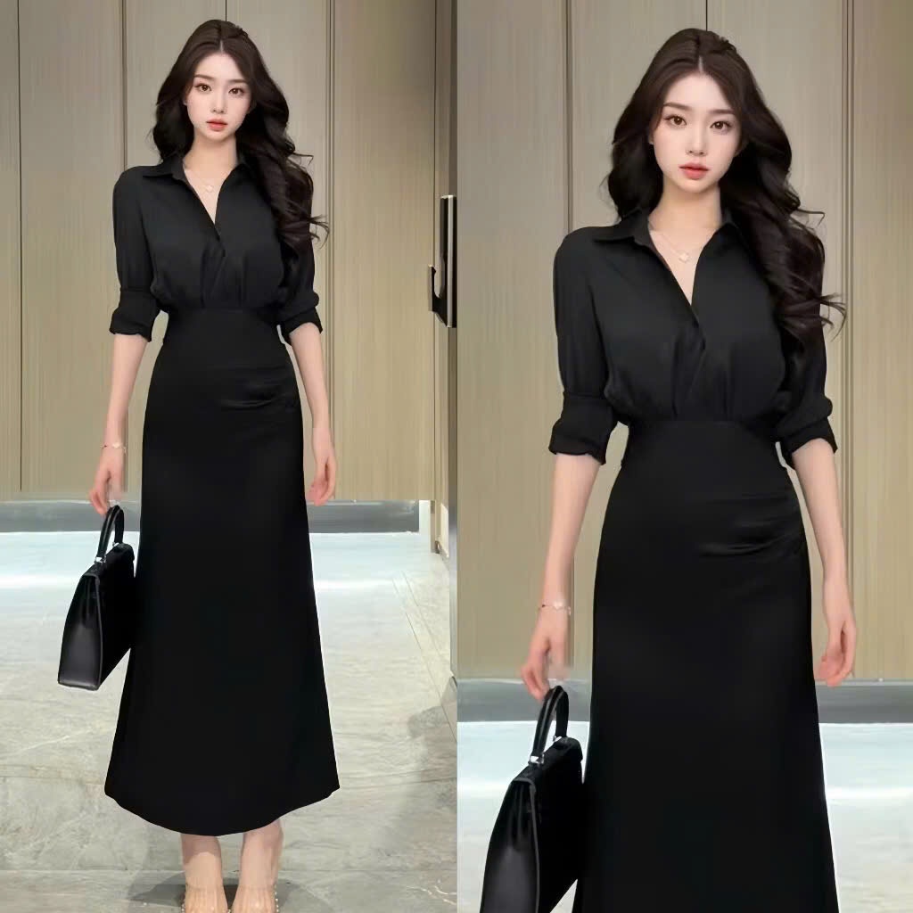 SÉT ĐẦM LỤA HÀN ĐUÔI CÁ CAO CẤP – THỜI THƯỢNG, THANH LỊCH, TÔN DÁNG (CÓ SIZE S–M–L)