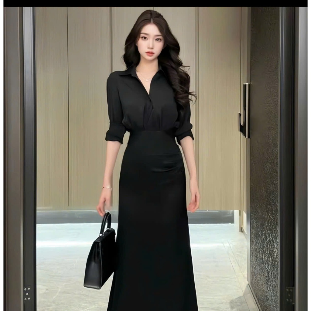 SÉT ĐẦM LỤA HÀN ĐUÔI CÁ CAO CẤP – THỜI THƯỢNG, THANH LỊCH, TÔN DÁNG (CÓ SIZE S–M–L)