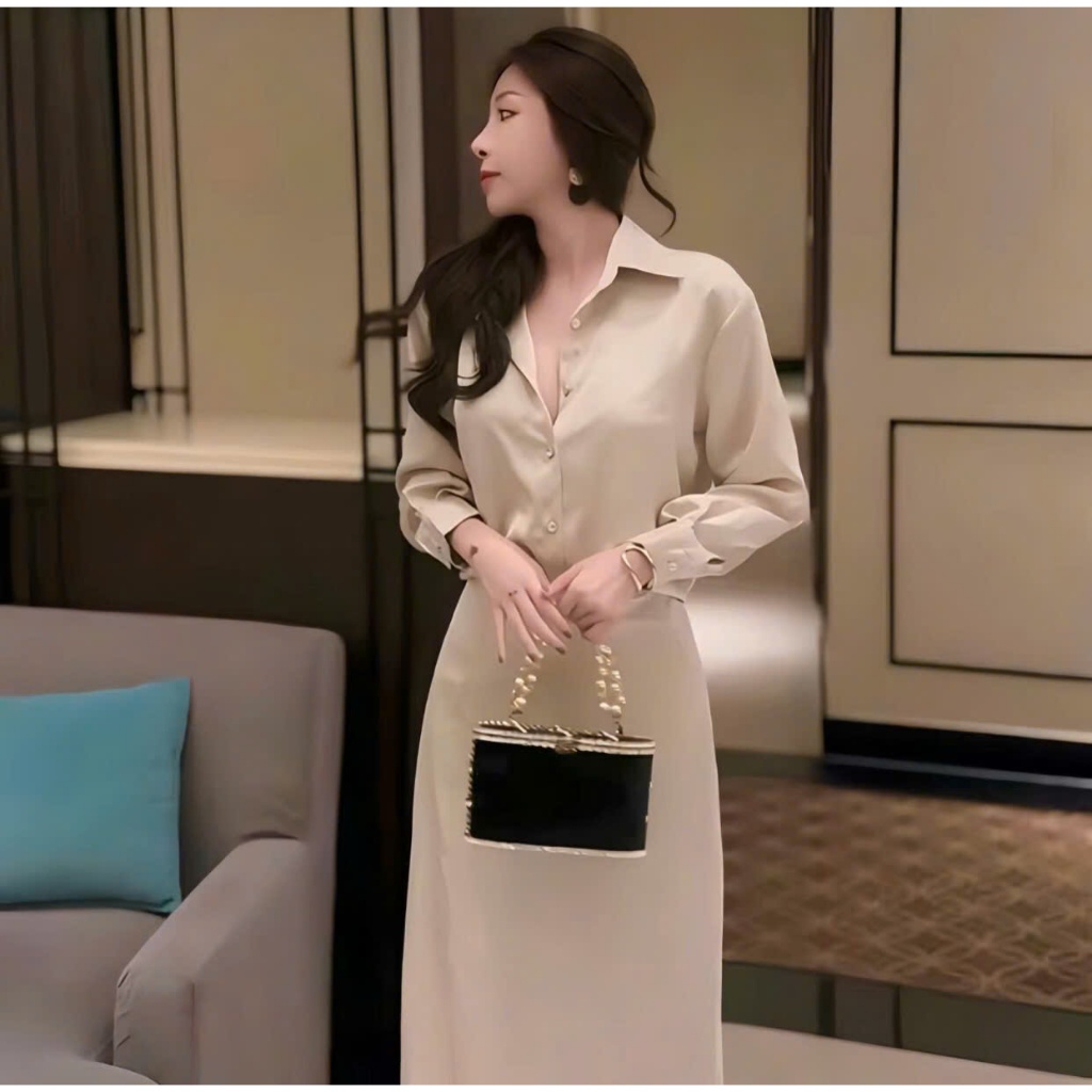SÉT ĐẦM LỤA HÀN ĐUÔI CÁ CAO CẤP – THỜI THƯỢNG, THANH LỊCH, TÔN DÁNG (CÓ SIZE S–M–L)
