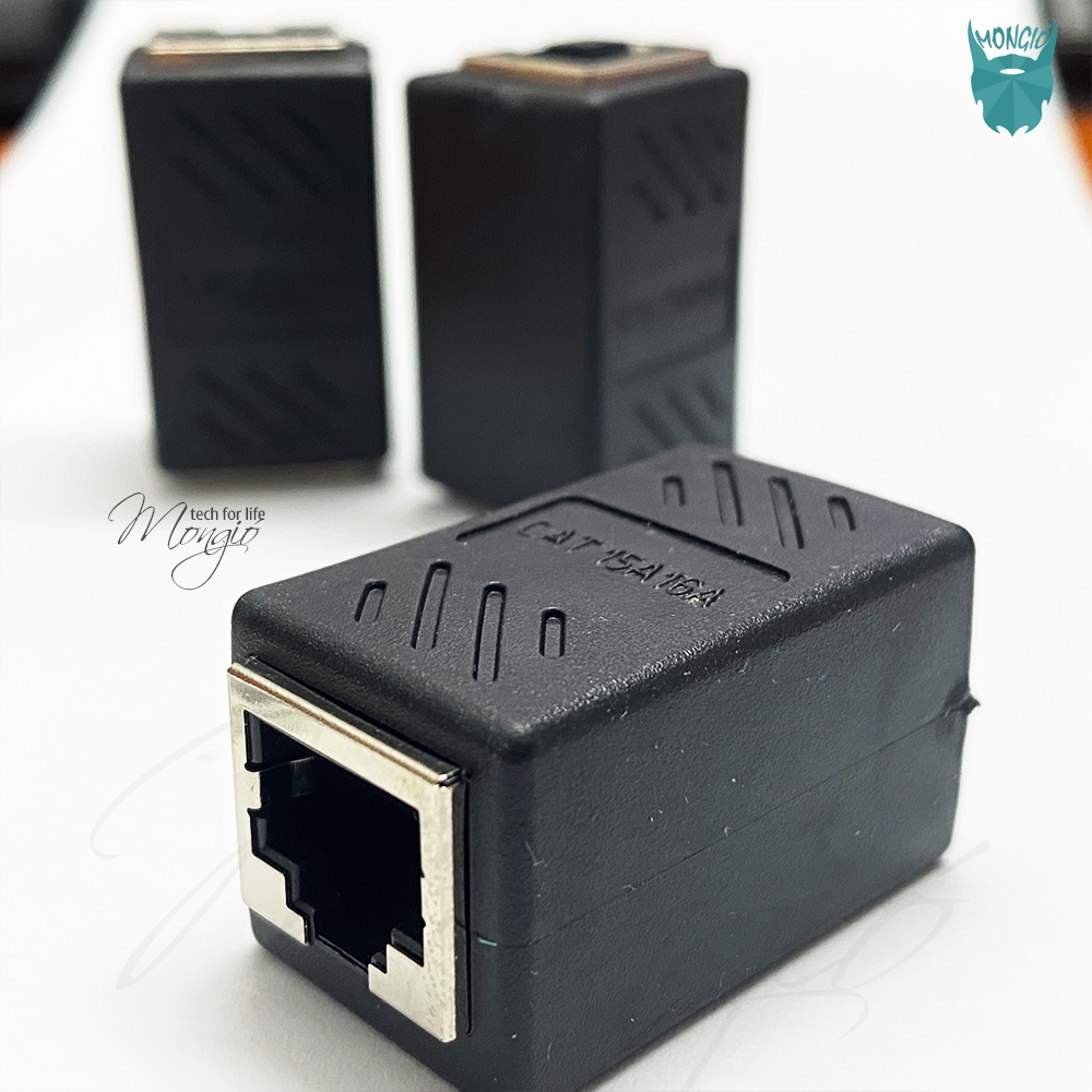 Đầu nối dài nhiều dây cáp mạng chuẩn RJ45 - Cat 15A16A (đen) | Shopee ...