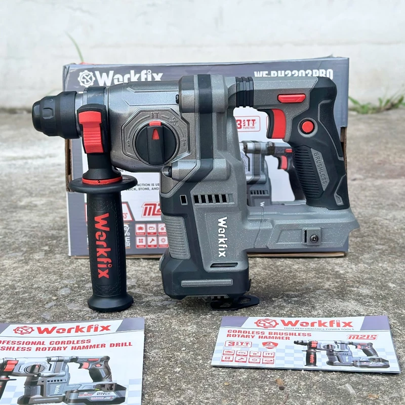 Máy Khoan Bê Tông Workfix WF RH 2203 Pro 3 Chức Năng Không Chổi Than Chân Pin Phổ Thông M21 Bảo Hành 6 Tháng — ảnh 1