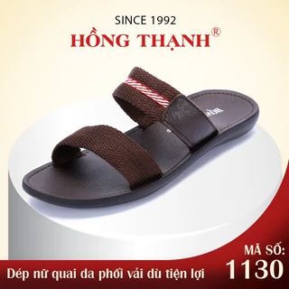 Dép Nữ Đế Bệt HỒNG THẠNH Dép Thấp Quai Da Phối Quai Dù Tiện Lợi Thoải Mái Chống Trượt - 1130