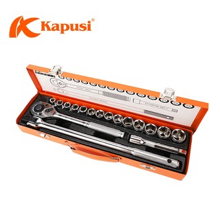 Bộ tuýp khẩu K-9822 KAPUSI 1/2 inch 17 chi tiết, thép CR-V độ cứng cao