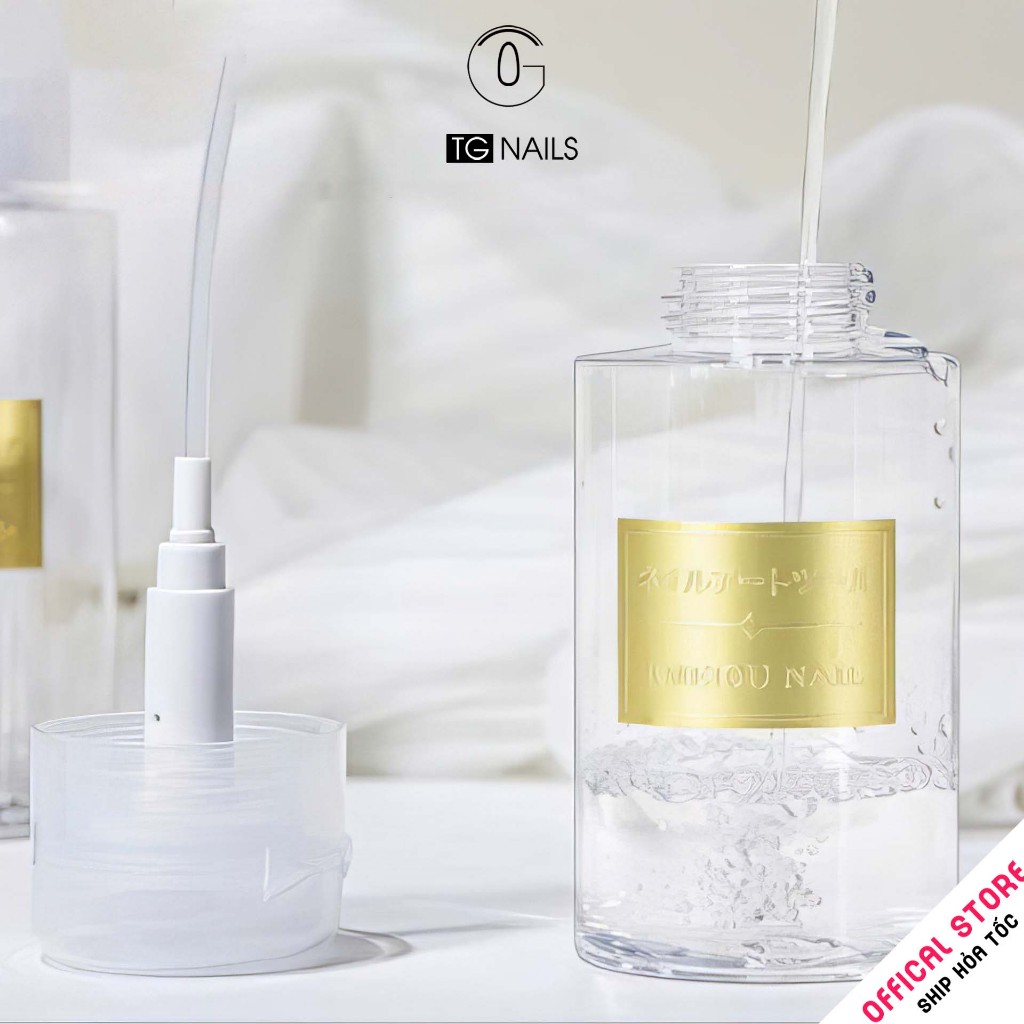 Lọ rỗng đựng dung dịch axeton, nước lau gel nail tem vàng 300ml