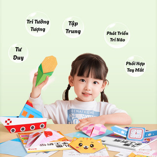 Bộ 5 Quyển Sách Gấp Giấy Origami Với 150 Mẫu Gấp Đa Dạng Chủ Đề Con Vật, Giao Thông Giúp Bé Phát Triển Trí Tuệ