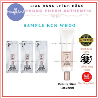 SET 30 GÓI Kem chống nắng Whoo nâng tông Gongjinhyang Seol Radiant White Tone Up Sunscreen SPF50+,PA++++