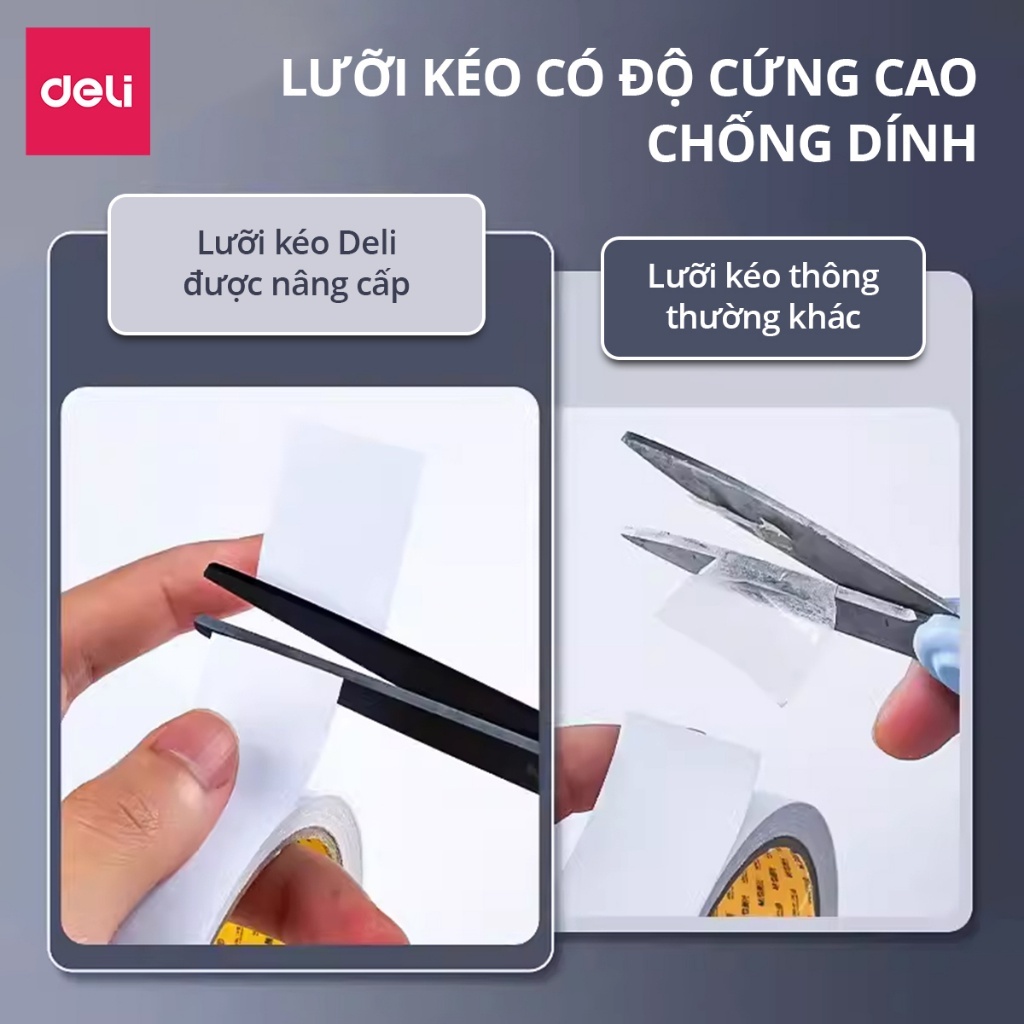 Kéo Văn Phòng Đa Năng Deli – Lưỡi Thép, Không Gỉ, Kích Thước 16/17/18/21cm