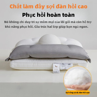 Gối đỡ cổ, gối kéo giãn, chuyên dùng cho giấc ngủ sâu, ruột gối ba trong một, hai lớp, có thể tháo rời 40*68cm