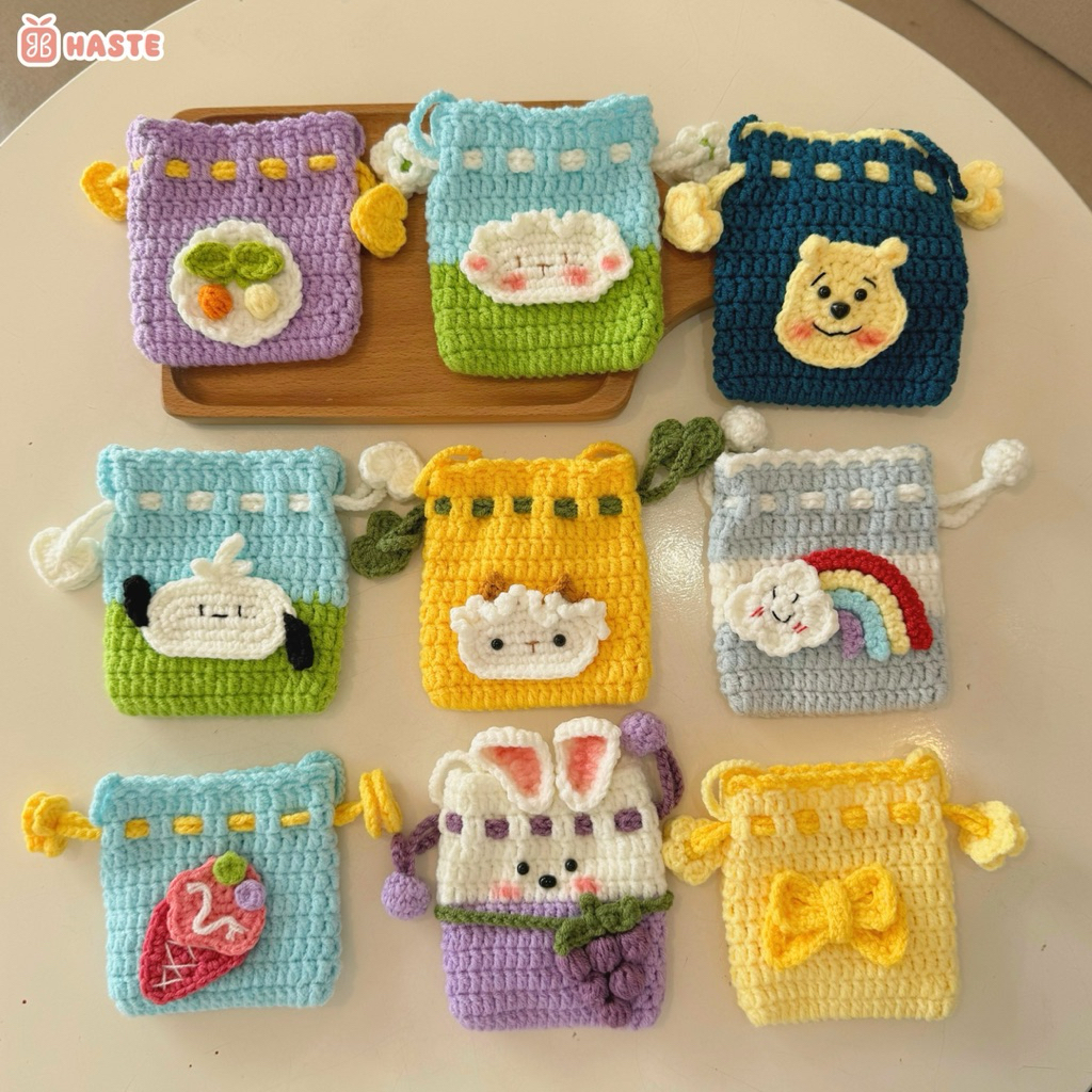 [Có Sẵn] Túi Rút Len Mini Nhiều Màu Sắc Handmade Haste