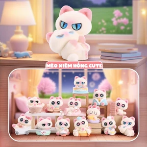 Đồ Chơi Blind Box Hộp Mù Tượng Mèo Xiêm Nhung Nhám Mini Mô Hình Quà Tặng Xinh Xắn🐱MÈO XIÊM HỒNG CUTE