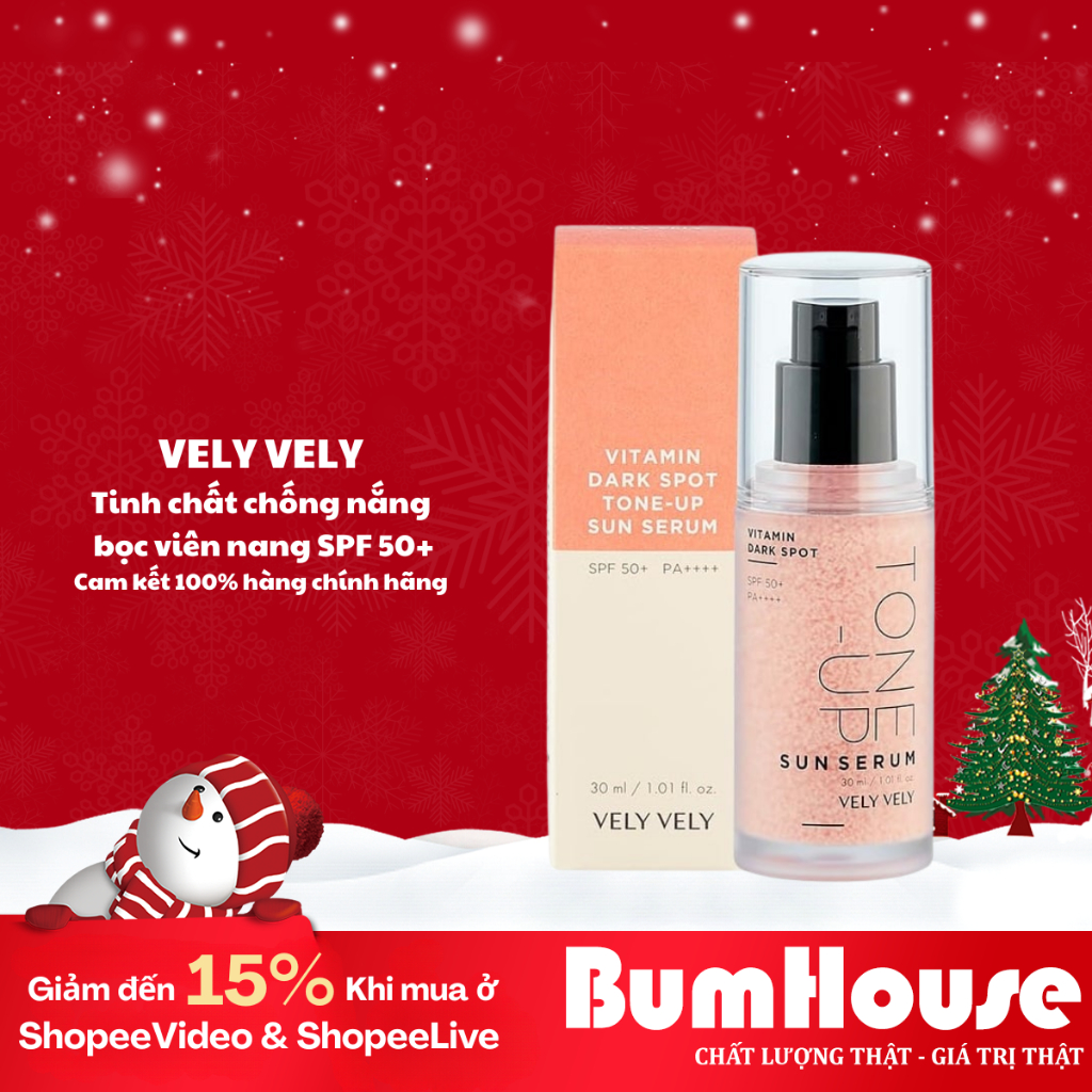 Tinh chất chống nắng VELY VELY Vitamin Dark Spot Tone Up Sun Serum SPF50 30ml