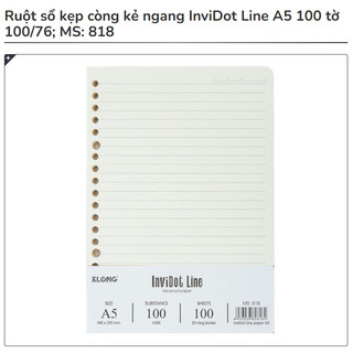 KLONG - Ruột Sổ Kẹp Còng Kẻ Ngang - InviDot Line A5 / B5 100 tờ 100/76; MS: 818 - 819 ♥ Refill Paper Pad for Binder  ♥