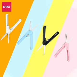 Kéo Mini Deli 6072 Thu Gọn 105mm – Lưỡi Thép Không Gỉ – An Toàn Cho Học Sinh