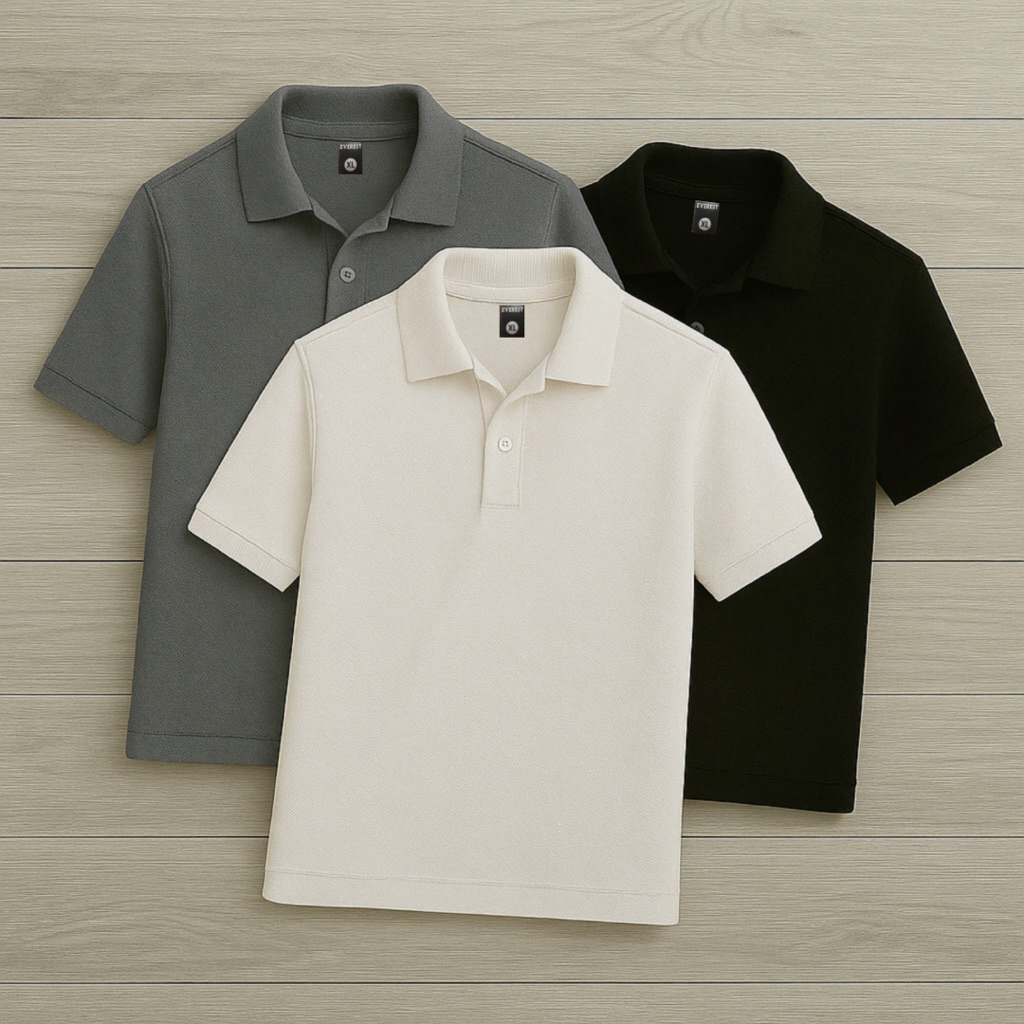 Combo 3 Áo Polo Nam Trẻ Trung – Vải Mát, Co Giãn 4 Chiều, Mặc Đi Làm Đi Chơi