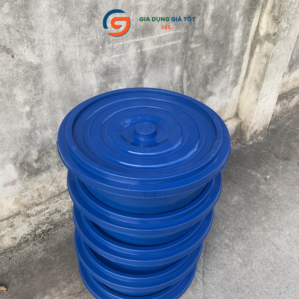 Combo 5 chậu nuôi đuông dừa có nắp, chậu nhựa đường kính 46cm chuyên dùng chăn nuôi