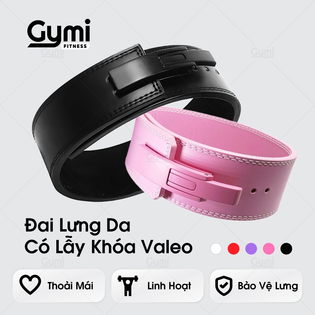 Đai Lưng Thể Thao Valeo Da Có Lẫy Khóa Hỗ Trợ Tập Gym - Tập Tạ - Squat - Deadlift Nhiều Màu Sắc - DL-ValeoKhoa