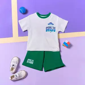 [ILABY 10-35kg] Set bộ quần áo bé trai cotton thoáng mát áo phối quần short thể thao [3559]