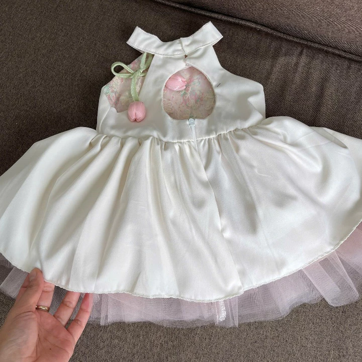 3-15kg Váy công chúa cổ yếm RIOKIDS đầm Lolita cho bé gái đầy tháng thôi nôi sinh nhật 1 tuổi TT50