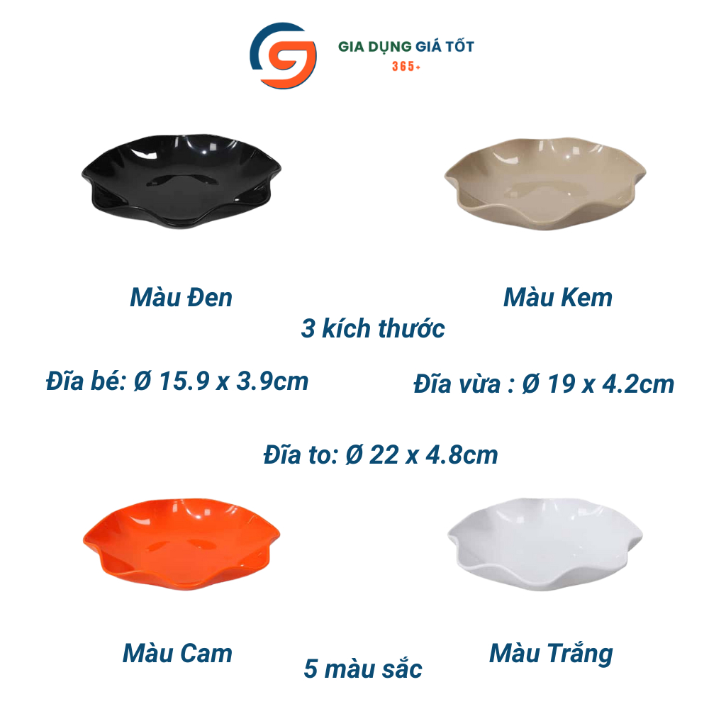 Đĩa hoa nhựa phíp tròn Song Long - đĩa đựng thức ăn, bánh kẹo, hạt dưa tiện lợi