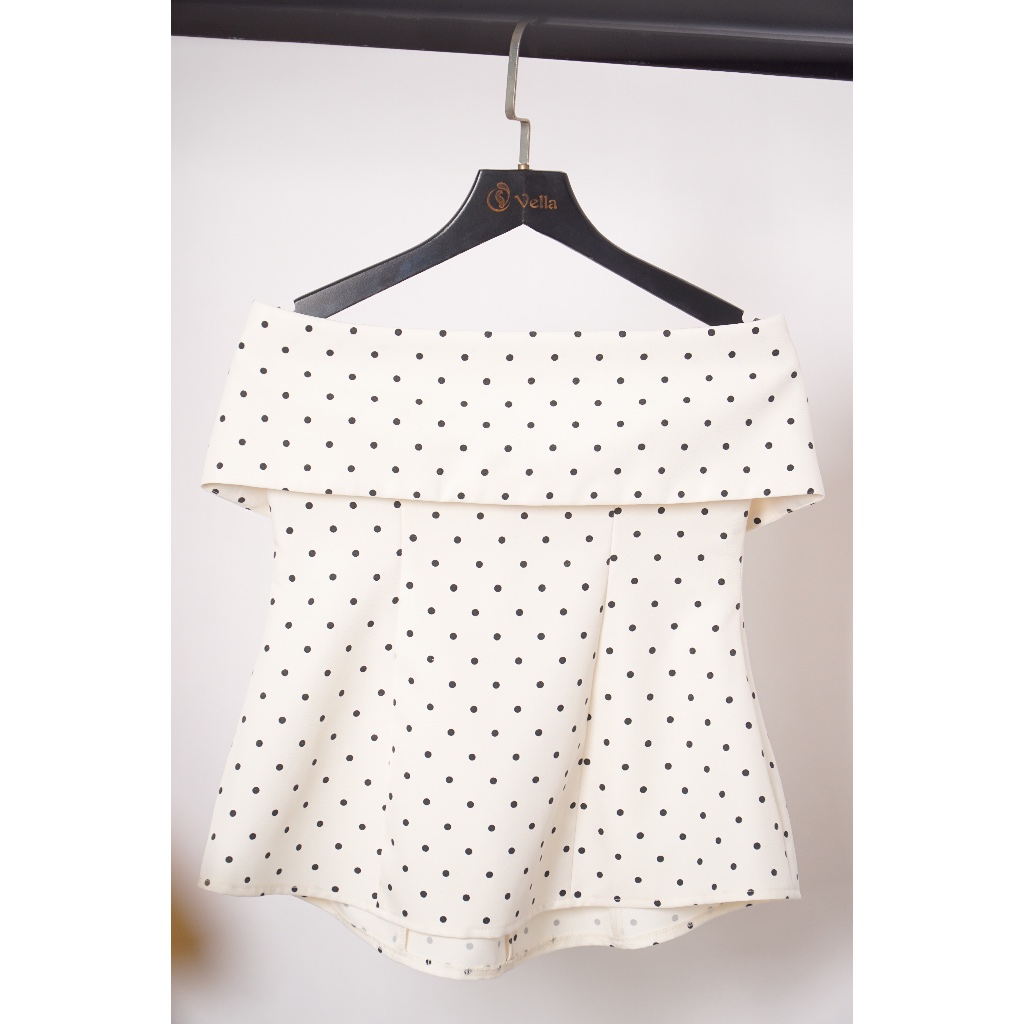 Áo peplum cúp ngực quây chấm bi tôn dáng VA25088 Vella Fashion