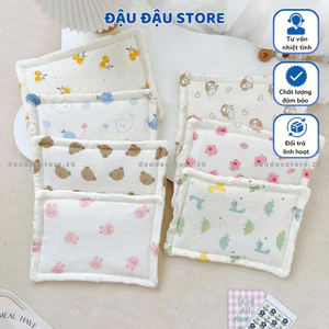 Gối xô Muslin Hạt Đậu Nhung Êm Mềm Mịn - 25x35cm Cho Bé Sơ Sinh Đa Dạng Mẫu Mã Đậu Đậu Store