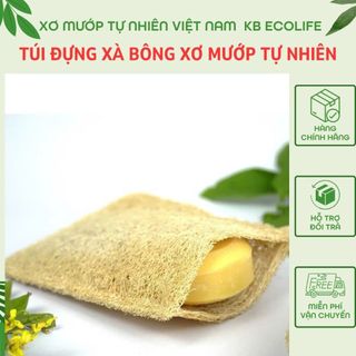 Túi đựng xà bông xơ mướp tự nhiên KB Ecolife tẩy tế bào chết