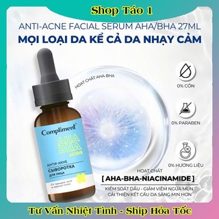 [MÀU XANH MỚI] Serum Compliment AHA BHA Anti-Acne giảm mụn, mờ thâm, làm sáng da 27ml của Nga